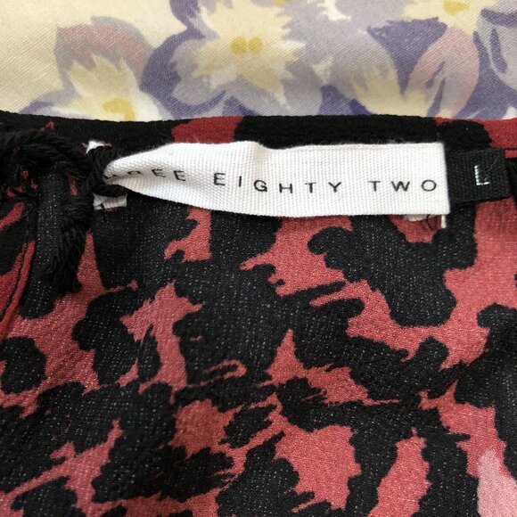 Three Eighty Two Red & Black Leopard Print Halter Top Size Large, Bold & Stylish - Picture 6 of 7